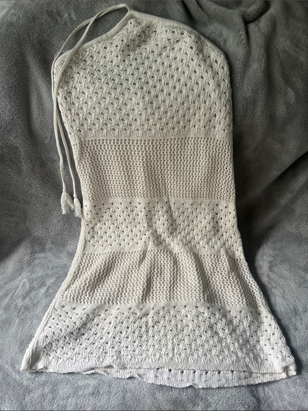 Cream Knit Halter Dress or Beach wear